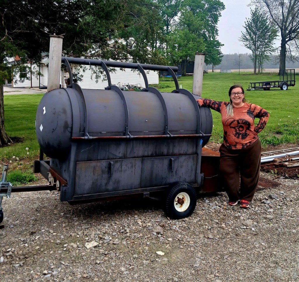 Dawn Folsom with the Hawt Mess Express smoker